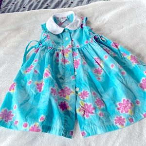Dress 4T, casual light blue with pink flowers.